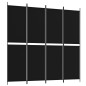 4-tlg. Paravent Schwarz 200x200 cm Stoff 4-tlg. Paravent Schwarz 200x200 cm Stoff