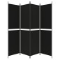 4-tlg. Paravent Schwarz 200x200 cm Stoff 4-tlg. Paravent Schwarz 200x200 cm Stoff