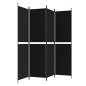 4-tlg. Paravent Schwarz 200x200 cm Stoff 4-tlg. Paravent Schwarz 200x200 cm Stoff