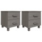vidaXL Nachttische HAMAR 2 Stk. Hellgrau 40x35x44,5 cm Massivholz vidaXL Nachttische HAMAR 2 Stk. Hellgrau 40x35x44,5 cm Massivholz