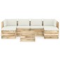 7-tlg. Garten-Lounge-Set mit Kissen Grün Imprägniertes Holz 7-tlg. Garten-Lounge-Set mit Kissen Grün Imprägniertes Holz