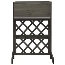 Garten-Spalier mit Blumenkasten Grau 45x30x74 cm Tannenholz
