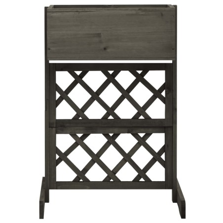Garten-Spalier mit Blumenkasten Grau 45x30x74 cm Tannenholz
