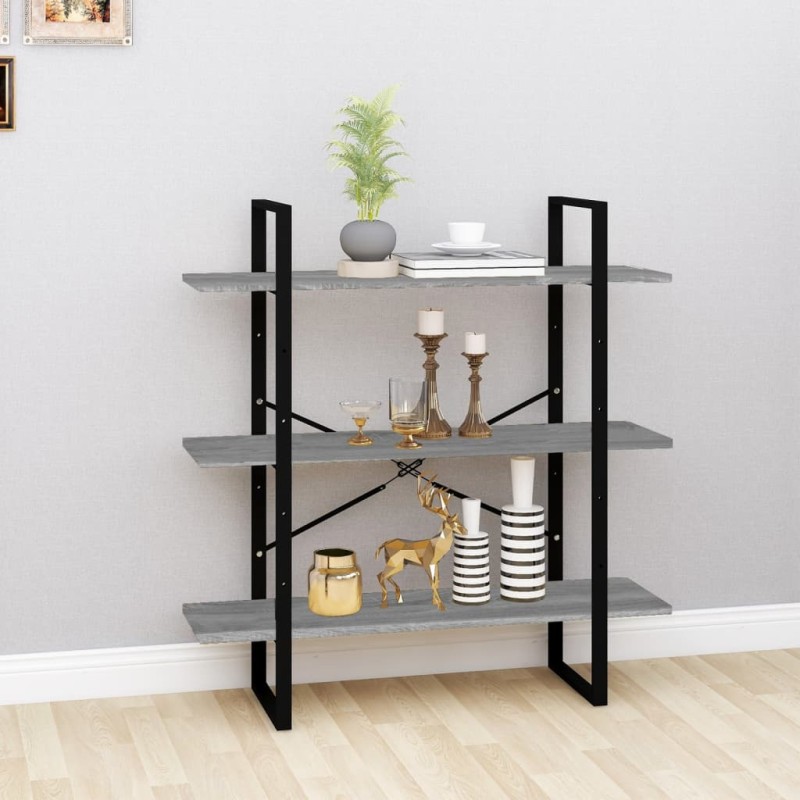 vidaXL Bücherregal Grau Sonoma 100x30x105 cm Holzwerkstoff vidaXL Bücherregal Grau Sonoma 100x30x105 cm Holzwerkstoff