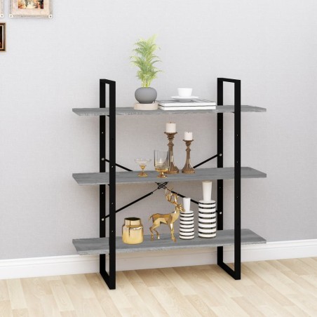 vidaXL Bücherregal Grau Sonoma 100x30x105 cm Holzwerkstoff