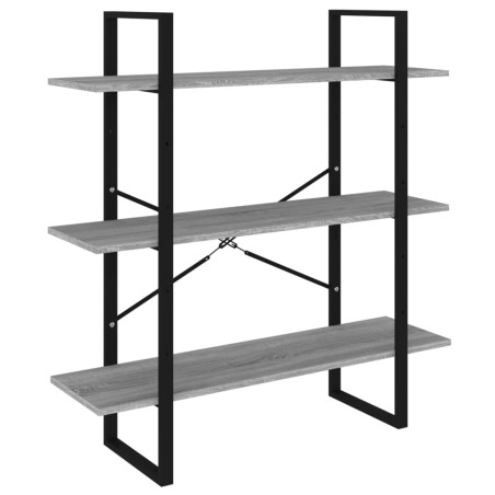 vidaXL Bücherregal Grau Sonoma 100x30x105 cm Holzwerkstoff