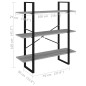vidaXL Bücherregal Grau Sonoma 100x30x105 cm Holzwerkstoff vidaXL Bücherregal Grau Sonoma 100x30x105 cm Holzwerkstoff