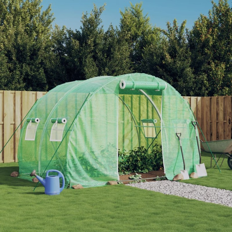 Gewächshaus mit Stahlrahmen Grün 6 m² 3x2x2 m Gewächshaus mit Stahlrahmen Grün 6 m² 3x2x2 m