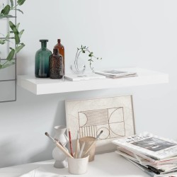 vidaXL Schweberegal Hochglanz-Weiß 60x23,5x3,8 cm MDF