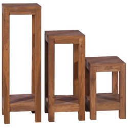 Pflanzenständer 3-tlg. Teak Massivholz