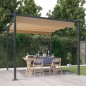 Pavillon mit Ausziehbarem Dach 3x3 m Taupe Pavillon mit Ausziehbarem Dach 3x3 m Taupe