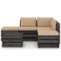 6-tlg. Garten-Lounge-Set mit Kissen Grau Imprägniertes Holz 6-tlg. Garten-Lounge-Set mit Kissen Grau Imprägniertes Holz