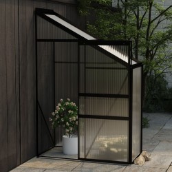 vidaXL Anlehngewächshaus Anthrazit Aluminium 1,44 m³