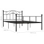 vidaXL Bettgestell Schwarz Metall 120x200 cm vidaXL Bettgestell Schwarz Metall 120x200 cm