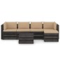 6-tlg. Garten-Lounge-Set mit Kissen Grau Imprägniertes Holz 6-tlg. Garten-Lounge-Set mit Kissen Grau Imprägniertes Holz
