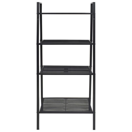 Leiter-Bücherregal 4 Ebenen Metall Schwarz
