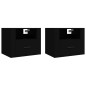Wand-Nachttische 2 Stk. Schwarz 50x36x40 cm Wand-Nachttische 2 Stk. Schwarz 50x36x40 cm