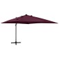 Ampelschirm mit Mast und LED Bordeauxrot 300 cm Ampelschirm mit Mast und LED Bordeauxrot 300 cm