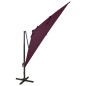 Ampelschirm mit Mast und LED Bordeauxrot 300 cm Ampelschirm mit Mast und LED Bordeauxrot 300 cm