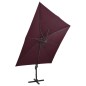 Ampelschirm mit Mast und LED Bordeauxrot 300 cm Ampelschirm mit Mast und LED Bordeauxrot 300 cm