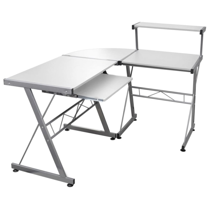 vidaXL Eck-Computertisch Weiß 132x112x99 cm Holzwerkstoff vidaXL Eck-Computertisch Weiß 132x112x99 cm Holzwerkstoff
