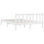 vidaXL Massivholzbett Weiß Kiefer 140x190 cm vidaXL Massivholzbett Weiß Kiefer 140x190 cm