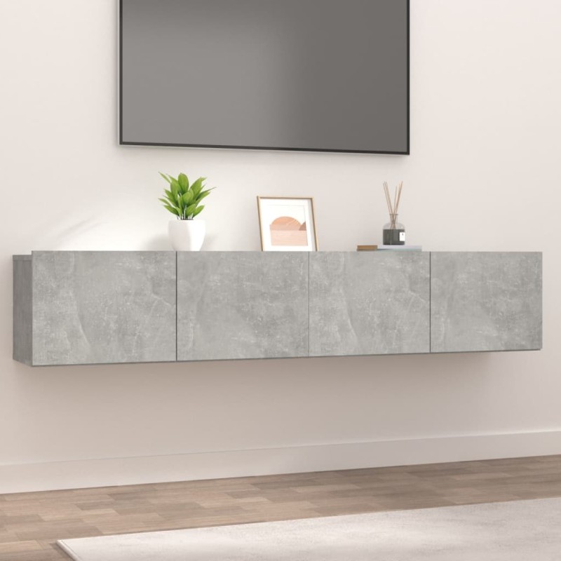 TV-Schränke 2 Stk. Betongrau 80x30x30 cm Holzwerkstoff TV-Schränke 2 Stk. Betongrau 80x30x30 cm Holzwerkstoff