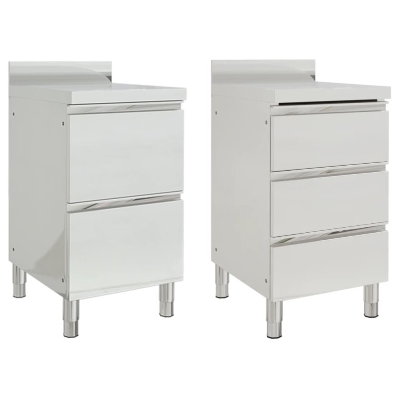 vidaXL Gastro-Küchenschränke 2 Stk. Edelstahl vidaXL Gastro-Küchenschränke 2 Stk. Edelstahl