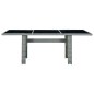 Gartentisch Hellgrau Poly Rattan und Hartglas Gartentisch Hellgrau Poly Rattan und Hartglas