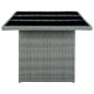 Gartentisch Hellgrau Poly Rattan und Hartglas Gartentisch Hellgrau Poly Rattan und Hartglas