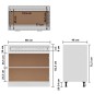 Schubunterschrank Hochglanz-Weiß 80x46x81,5 cm Holzwerkstoff Schubunterschrank Hochglanz-Weiß 80x46x81,5 cm Holzwerkstoff