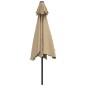 Sonnenschirm mit LED-Leuchten und Stahlmast 300 cm Taupe Sonnenschirm mit LED-Leuchten und Stahlmast 300 cm Taupe