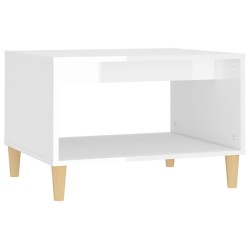 Couchtisch Hochglanz-Weiß 60x50x40 cm Holzwerkstoff