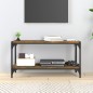 TV-Schrank Räuchereiche 80x33x41 cm Holzwerkstoff und Stahl TV-Schrank Räuchereiche 80x33x41 cm Holzwerkstoff und Stahl