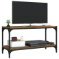 TV-Schrank Räuchereiche 80x33x41 cm Holzwerkstoff und Stahl TV-Schrank Räuchereiche 80x33x41 cm Holzwerkstoff und Stahl