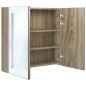 vidaXL LED-Bad-Spiegelschrank Eichenoptik 62x14x60 cm vidaXL LED-Bad-Spiegelschrank Eichenoptik 62x14x60 cm