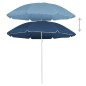 Sonnenschirm mit Stahlmast Blau 180 cm Sonnenschirm mit Stahlmast Blau 180 cm