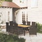 9-tlg. Garten-Essgruppe mit Kissen Poly Rattan Schwarz 9-tlg. Garten-Essgruppe mit Kissen Poly Rattan Schwarz
