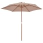 vidaXL Sonnenschirm mit Holz-Mast 270 cm Taupe vidaXL Sonnenschirm mit Holz-Mast 270 cm Taupe
