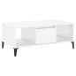 vidaXL Couchtisch Hochglanz-Weiß 90x50x36,5 cm Holzwerkstoff vidaXL Couchtisch Hochglanz-Weiß 90x50x36,5 cm Holzwerkstoff