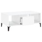 vidaXL Couchtisch Hochglanz-Weiß 90x50x36,5 cm Holzwerkstoff vidaXL Couchtisch Hochglanz-Weiß 90x50x36,5 cm Holzwerkstoff