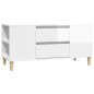 vidaXL TV-Schrank Hochglanz-Weiß 102x44,5x50 cm Holzwerkstoff vidaXL TV-Schrank Hochglanz-Weiß 102x44,5x50 cm Holzwerkstoff