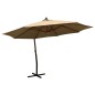 Ampelschirm mit Holzmast 350 cm Taupe Ampelschirm mit Holzmast 350 cm Taupe
