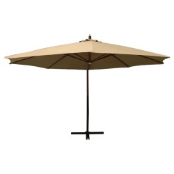Ampelschirm mit Holzmast 350 cm Taupe