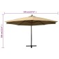 Ampelschirm mit Holzmast 350 cm Taupe Ampelschirm mit Holzmast 350 cm Taupe