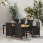 7-tlg. Garten-Essgruppe mit Auflagen Poly Rattan Schwarz 7-tlg. Garten-Essgruppe mit Auflagen Poly Rattan Schwarz
