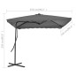Sonnenschirm mit Stahl-Mast 250×250 cm Anthrazit Sonnenschirm mit Stahl-Mast 250×250 cm Anthrazit