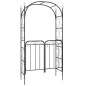 Gartenbogen mit Tor Schwarz 108x45x235 cm Stahl Gartenbogen mit Tor Schwarz 108x45x235 cm Stahl