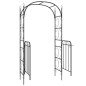 Gartenbogen mit Tor Schwarz 108x45x235 cm Stahl Gartenbogen mit Tor Schwarz 108x45x235 cm Stahl