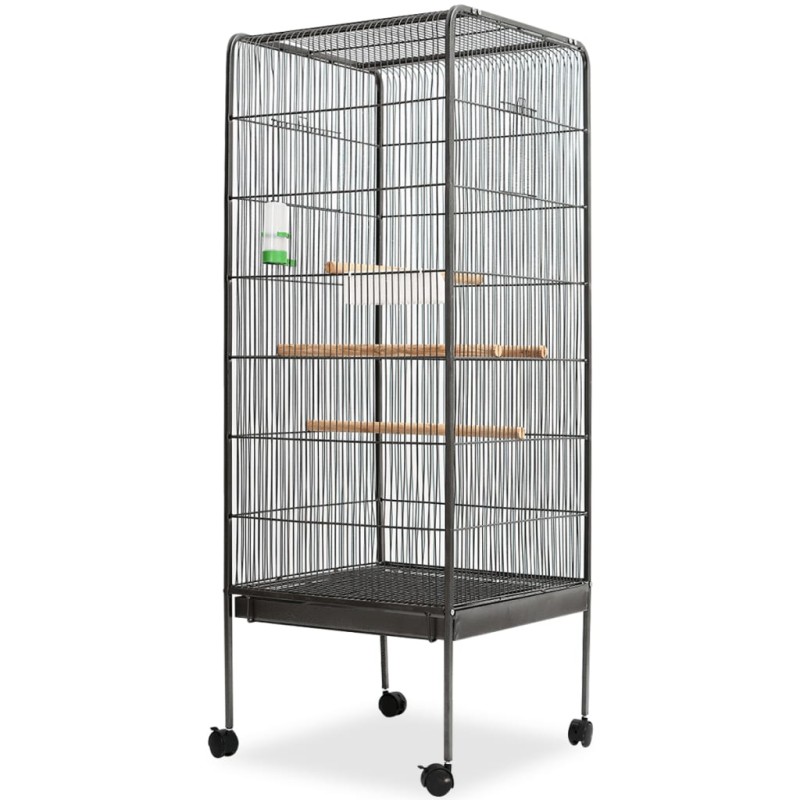 vidaXL Vogelkäfig Schwarz 54x54x146 cm Stahl vidaXL Vogelkäfig Schwarz 54x54x146 cm Stahl